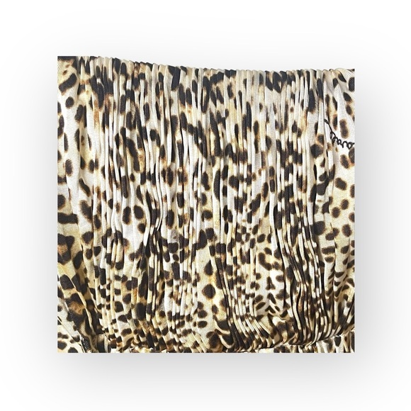 Class Roberto Cavalli 𒀭Luxe Crystal Enameled Metal Belt Top 𒀭Leopard Print 𒀭4 - Picture 6 of 16